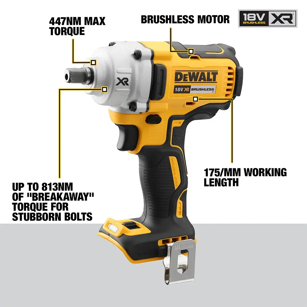 DEWALT® 18V XR® Brushless Compact High Torque 1/2 in. Impact Wrench (Tool Only)