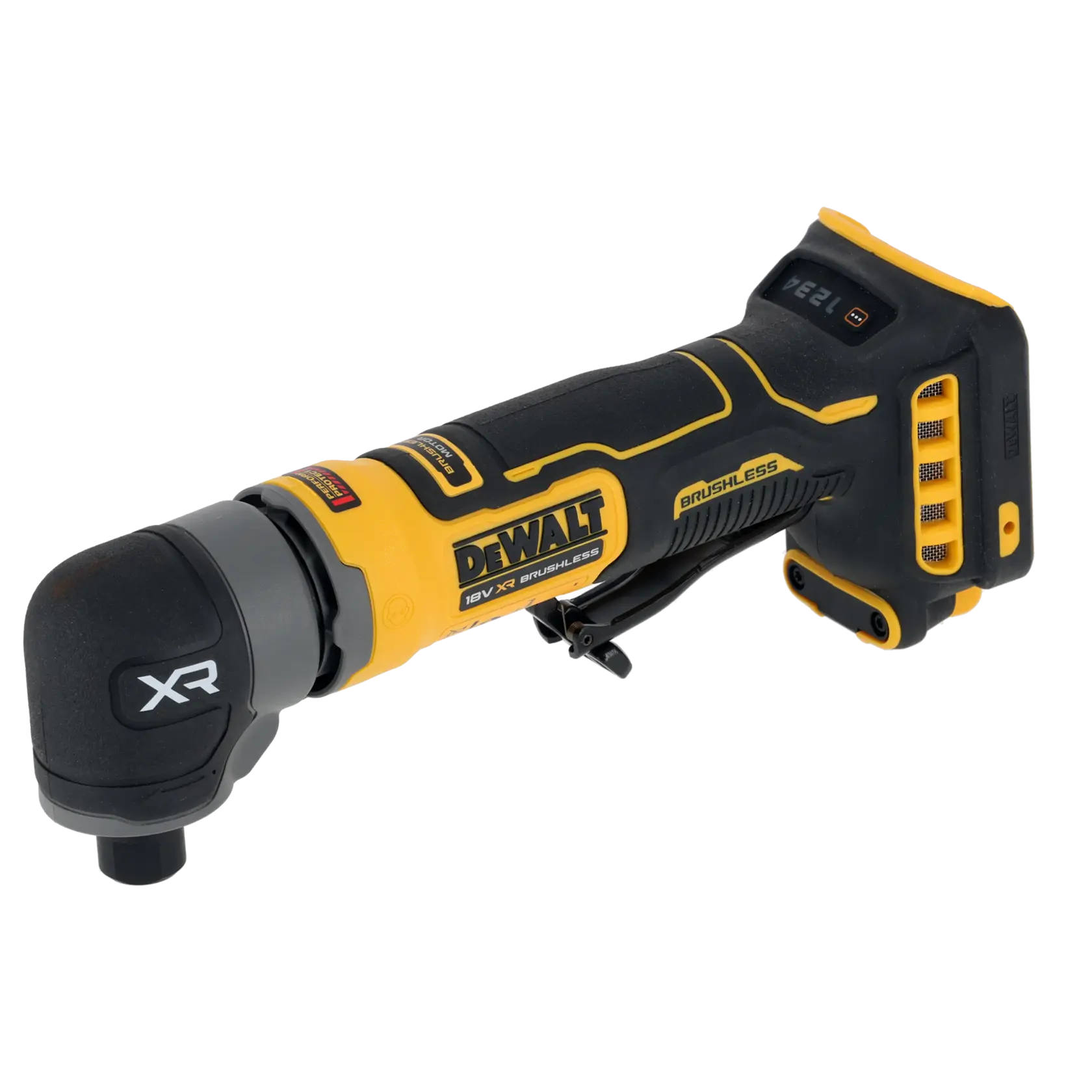 DEWALT 18V XR brushless tool shown, DCG421N-XJ and DCG421N SKUs visible.