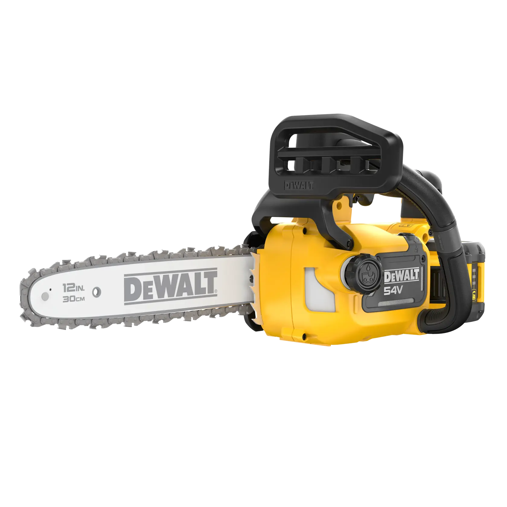 DEWALT chainsaw, 54V, 30cm. SKUs: DCMCST632X1-XE, DCMCST632X1, DCMCST632X1-QW. Photography category.