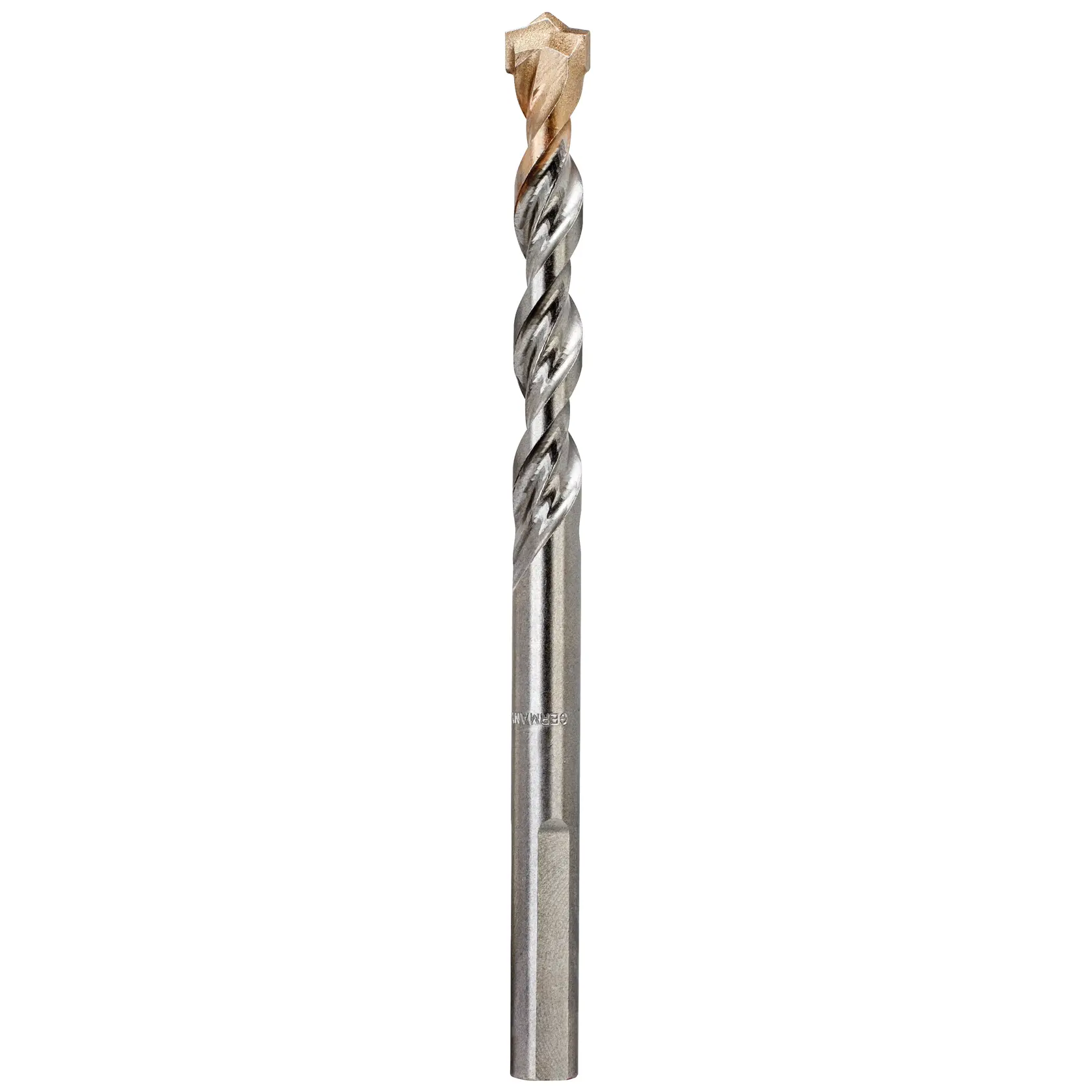 A DEWALT drill bit with a carbide tip and twisted shaft, shown against a white background.