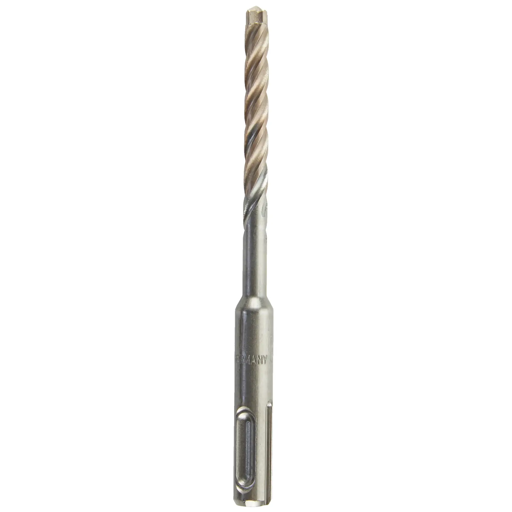 A DEWALT SDS drill bit with spiral flutes, designed for masonry and concrete drilling tasks.
