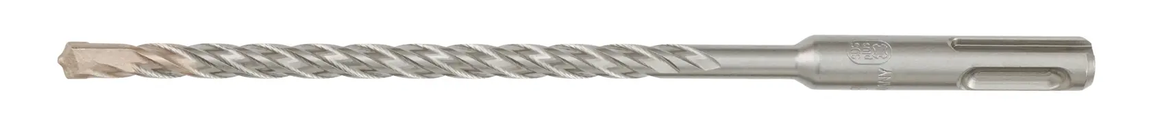 A metallic DEWALT SDS drill bit with spiral fluting, shown horizontally on a white background.