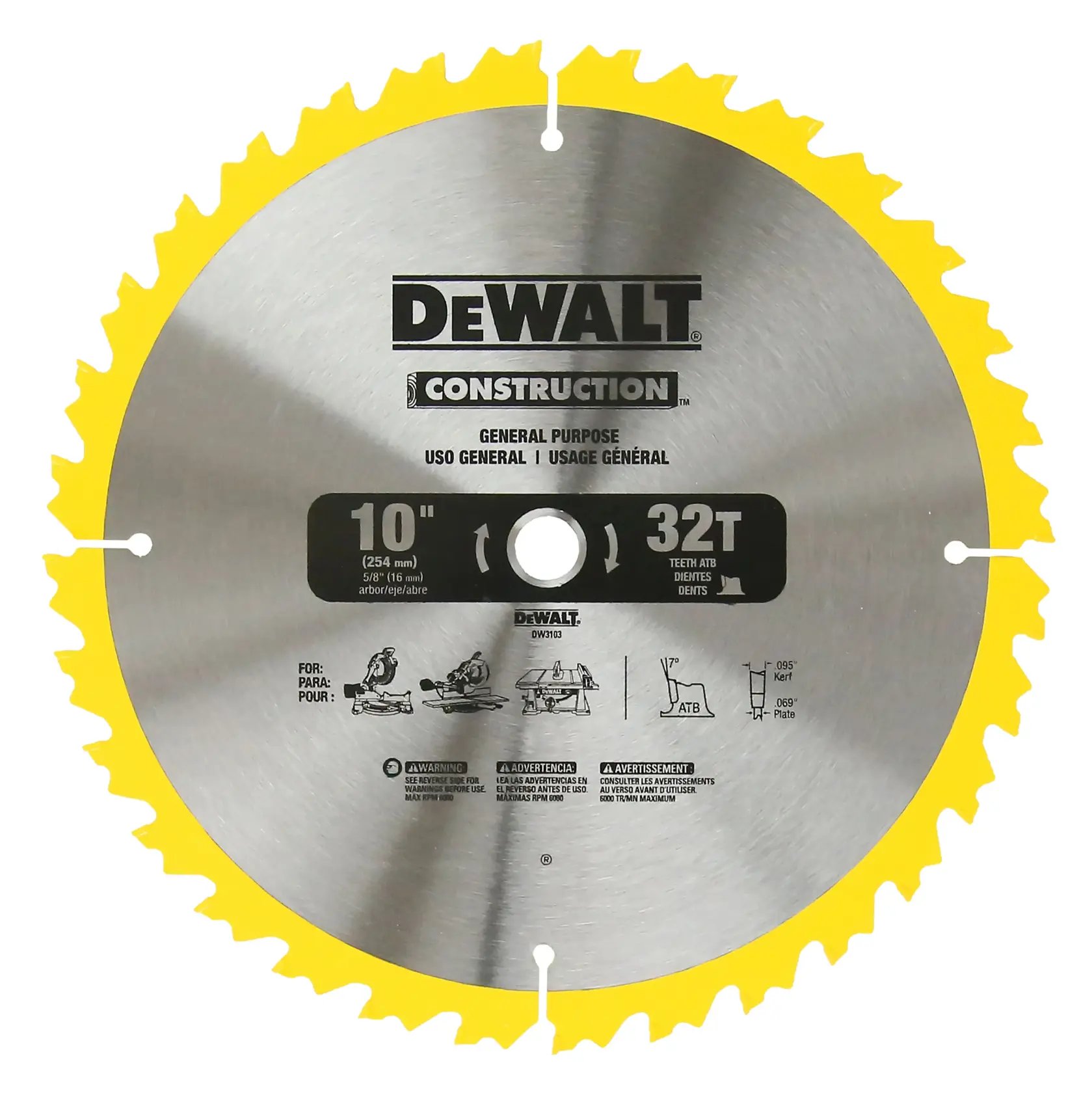10 in 32T, 60T Construction Saw Blade Set (2 pc.)