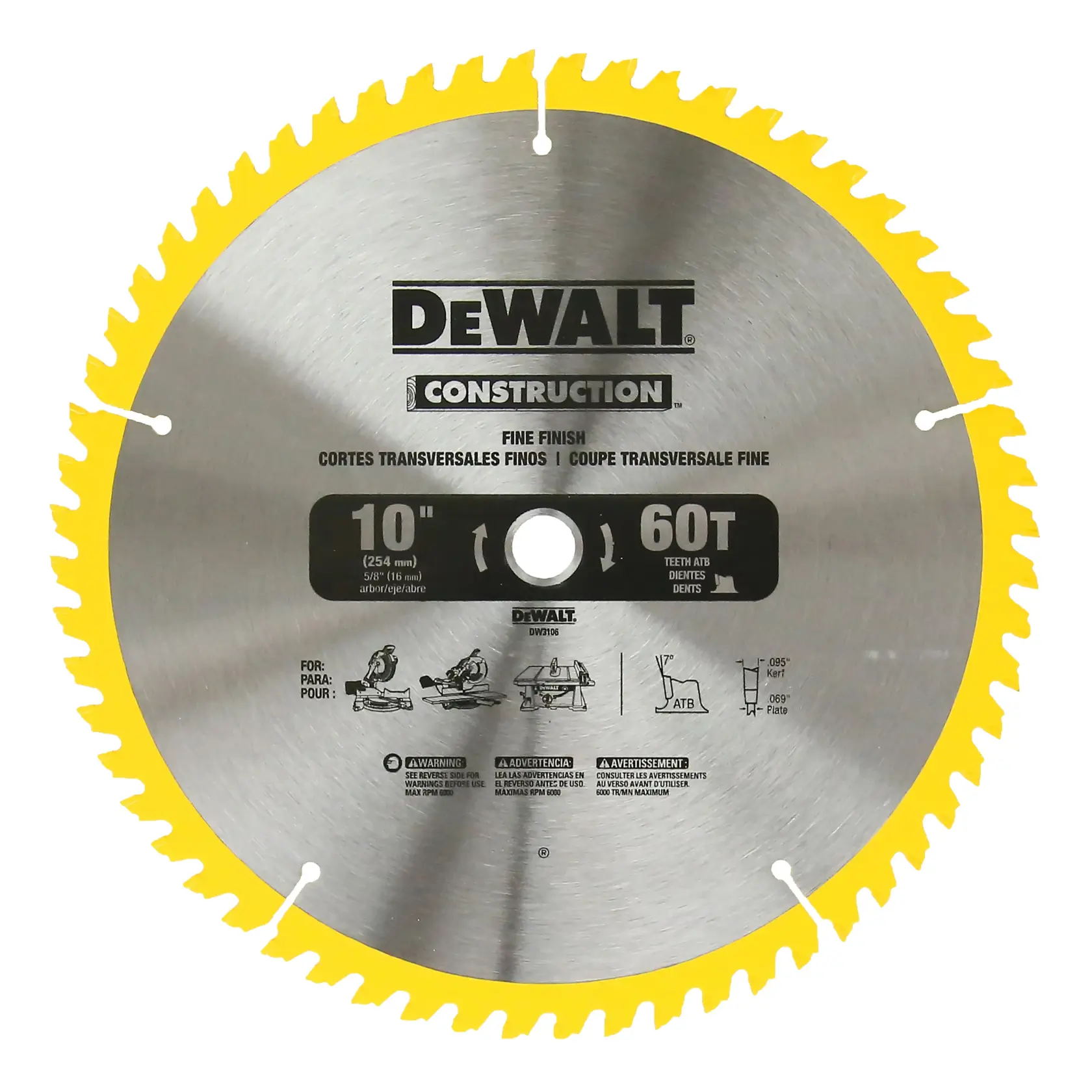 10 in 32T, 60T Construction Saw Blade Set (2 pc.)
