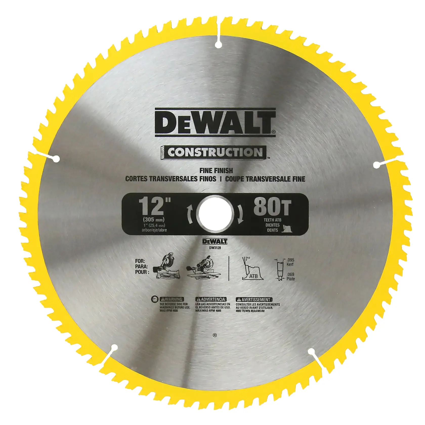 12 in. 32T/80T Construction Miter Saw Combo Blade Set