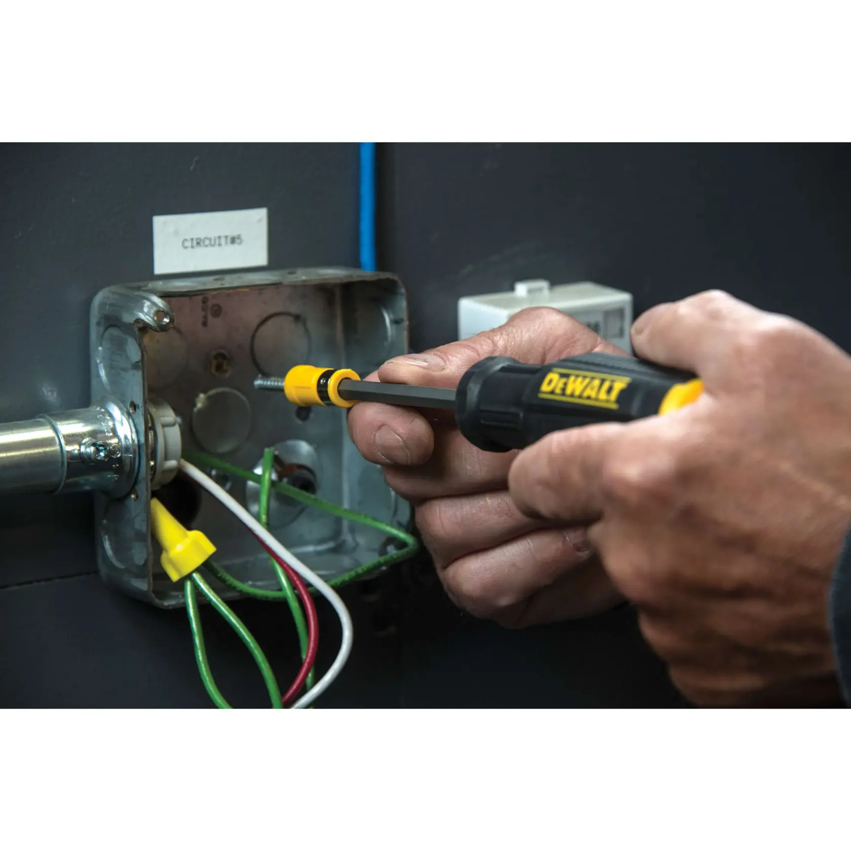 MAX FIT 4 Piece Screwdriver Set being used on electrical box.